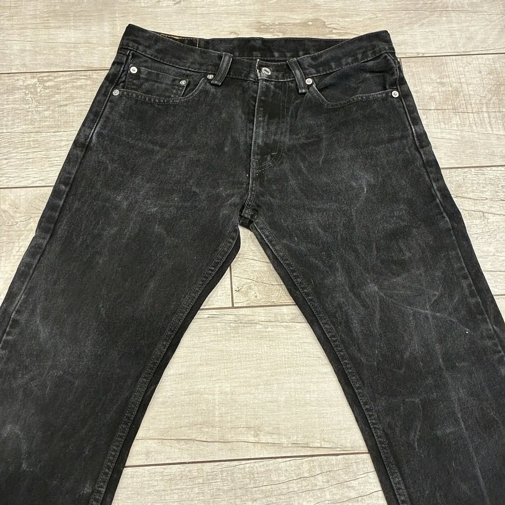 Vintage Y2K Levi's 505 Mens 31x31 Jeans Black Regular Fit Blank Red Tab 2007